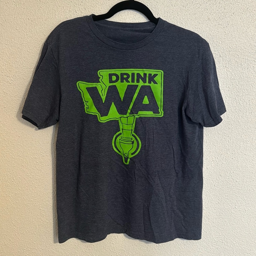 DRINK WA Washington Beer Tap Handle T Shirt (Flat Stick Pub)